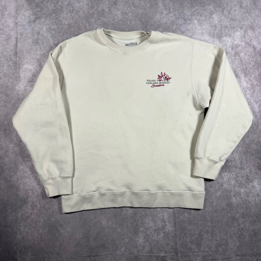 Hollister Chelsea Market London Graphic Sweatshirt Cream Medium Crewneck Casual